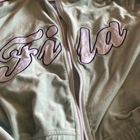 Fila Valery Velour Jacket Mint Green Track Jacket size S​ - Picture 3 of 3